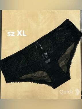 XL - NWT Black Floral Mesh Panties